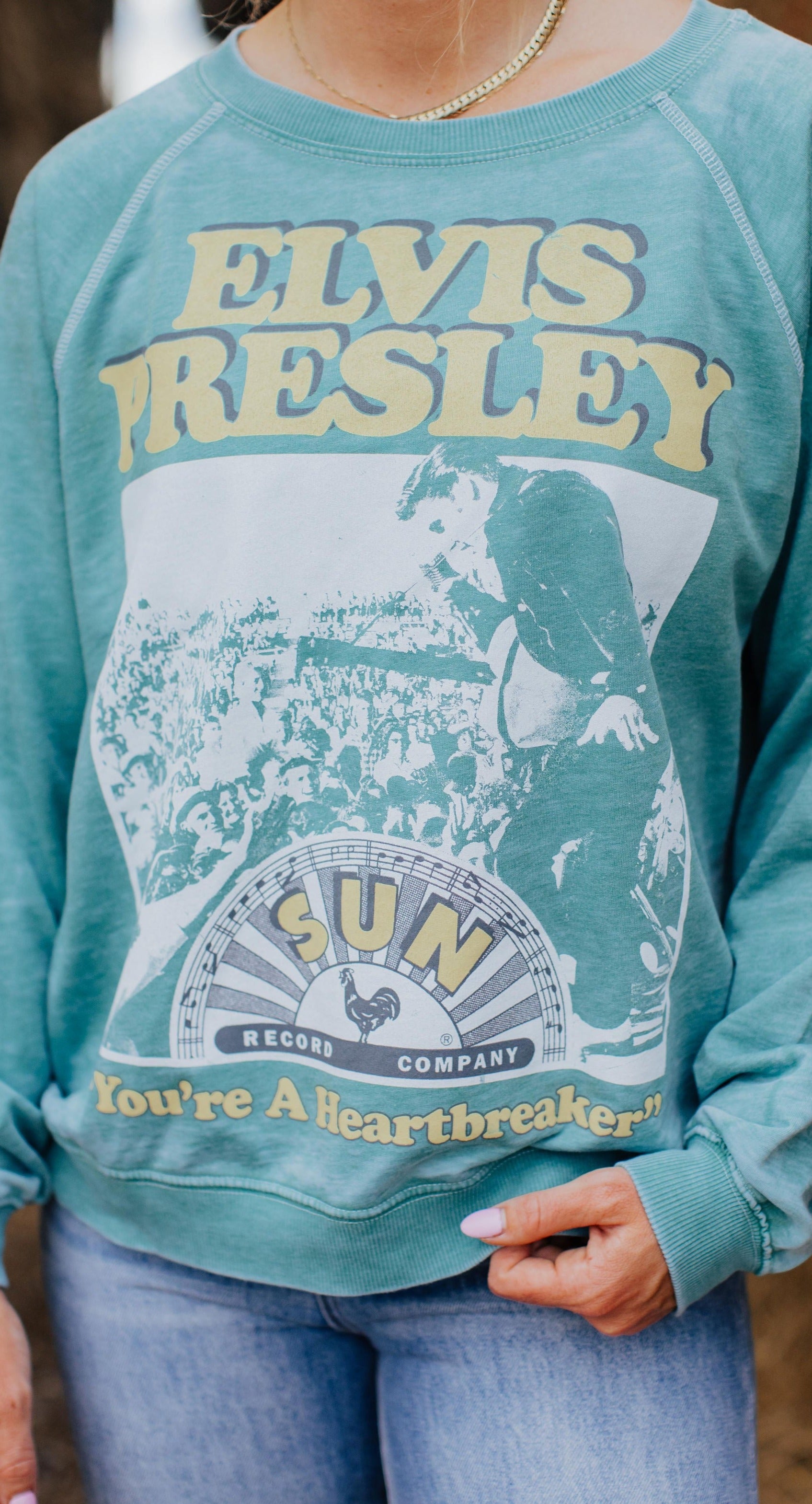 Green Vintage Graphic Sweatshirt