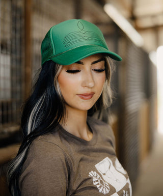 Boot Stitch Green Trucker